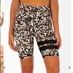 Jungle Fusion Stronger Cheetah Leopard Print Biker Shorts Size Medium